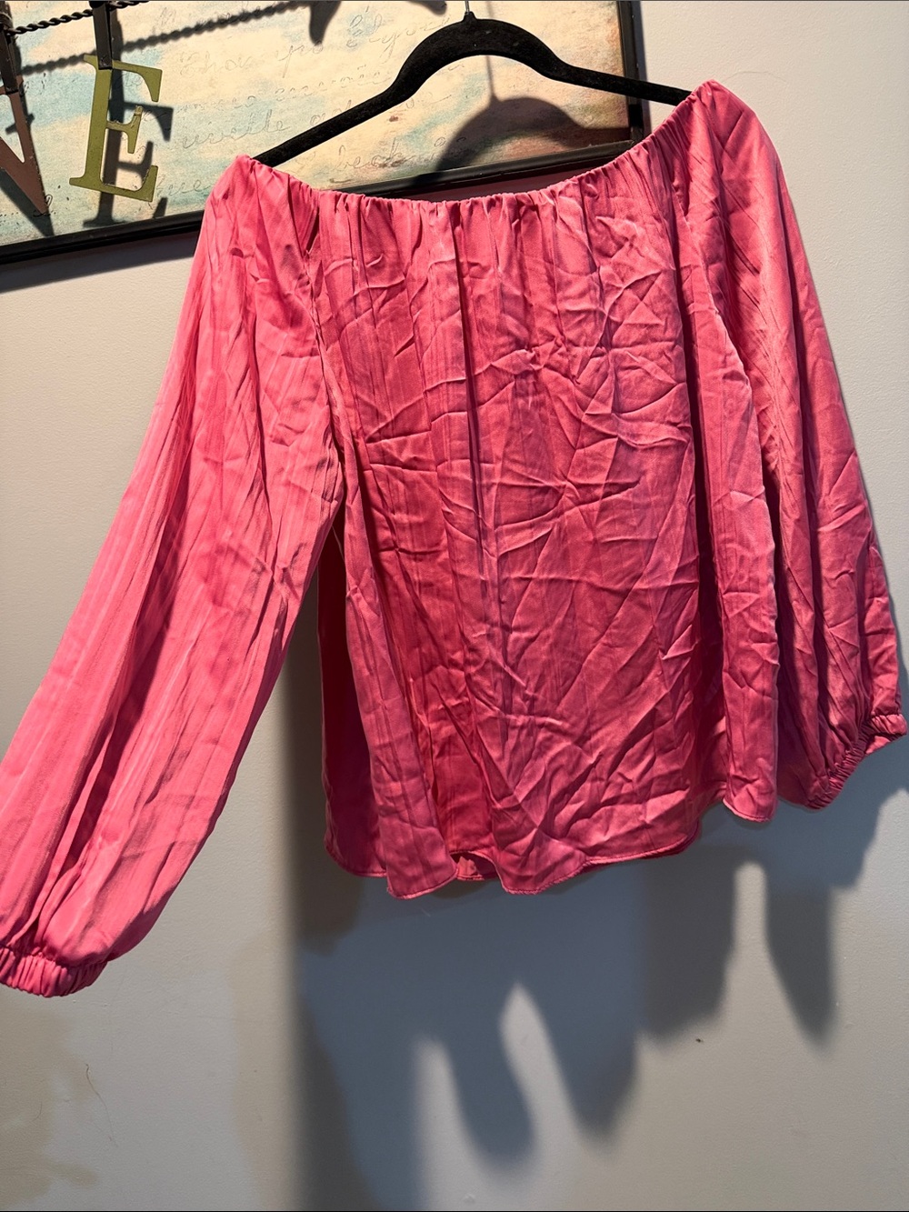 Time and Tru Womens Long Sleeve Blouse in Pink Size 12-14